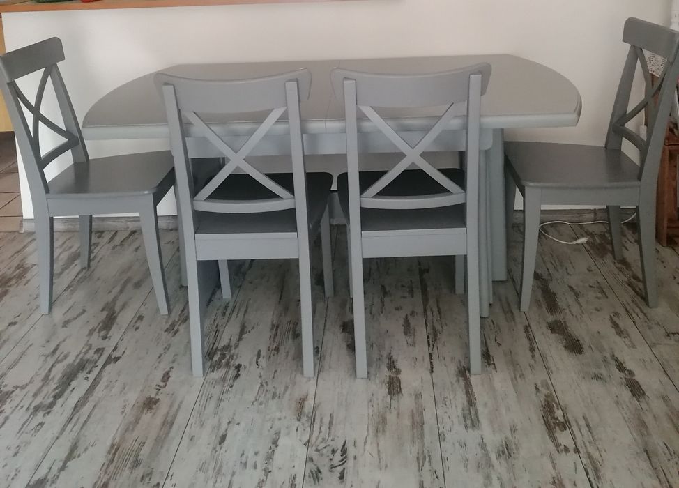 Stół rozkładany 3,5m + 6 krzeseł