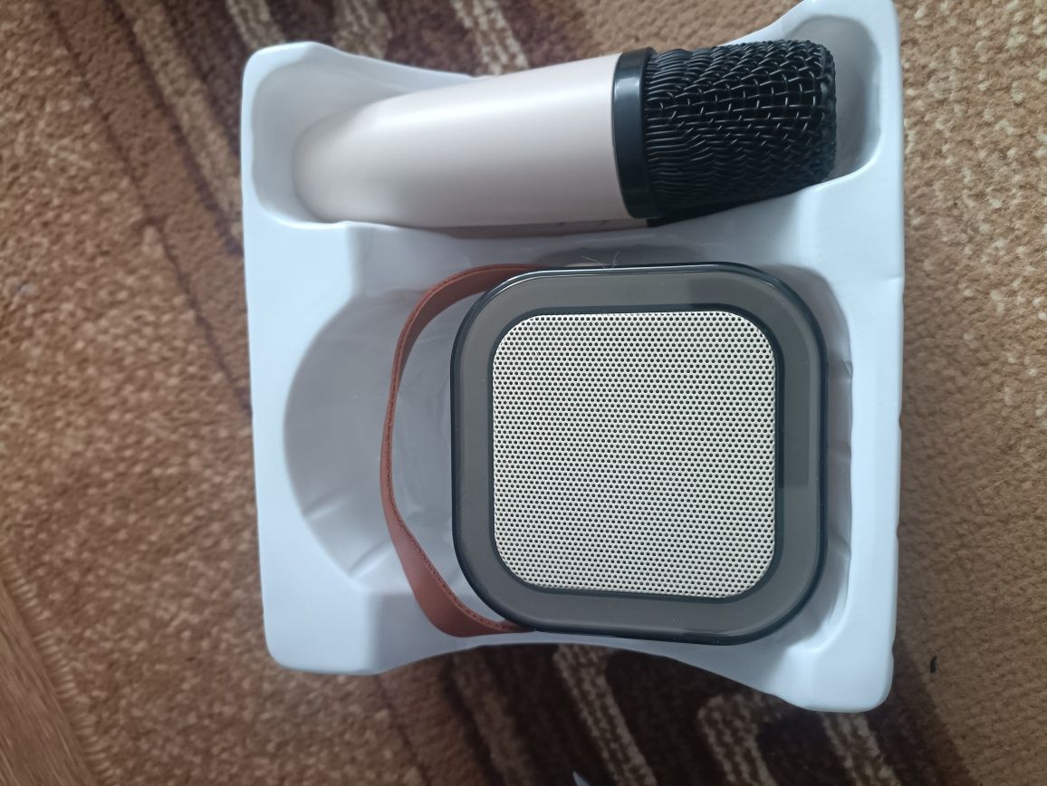 Портативная Bluetooth колонка караоке 2 микрофона