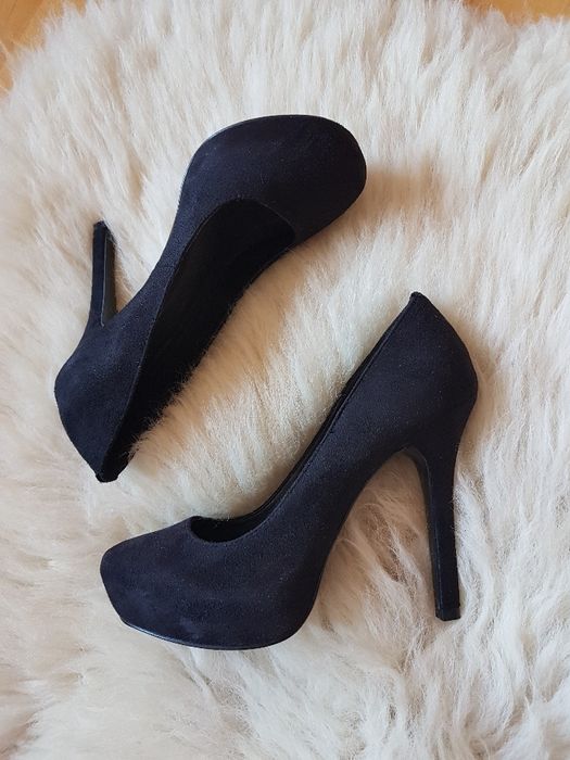 Asos Czarne klasyczne szpilki Platforma Skóra naturalna