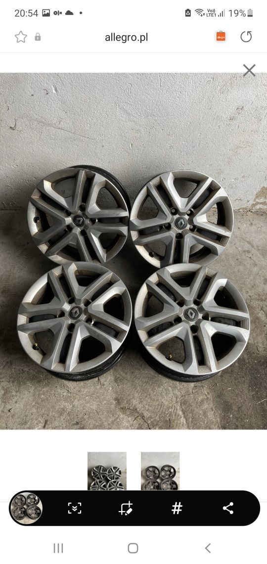 Felgi strukturalne 16 Renault Megane IV Megane III Scenic III Fluence