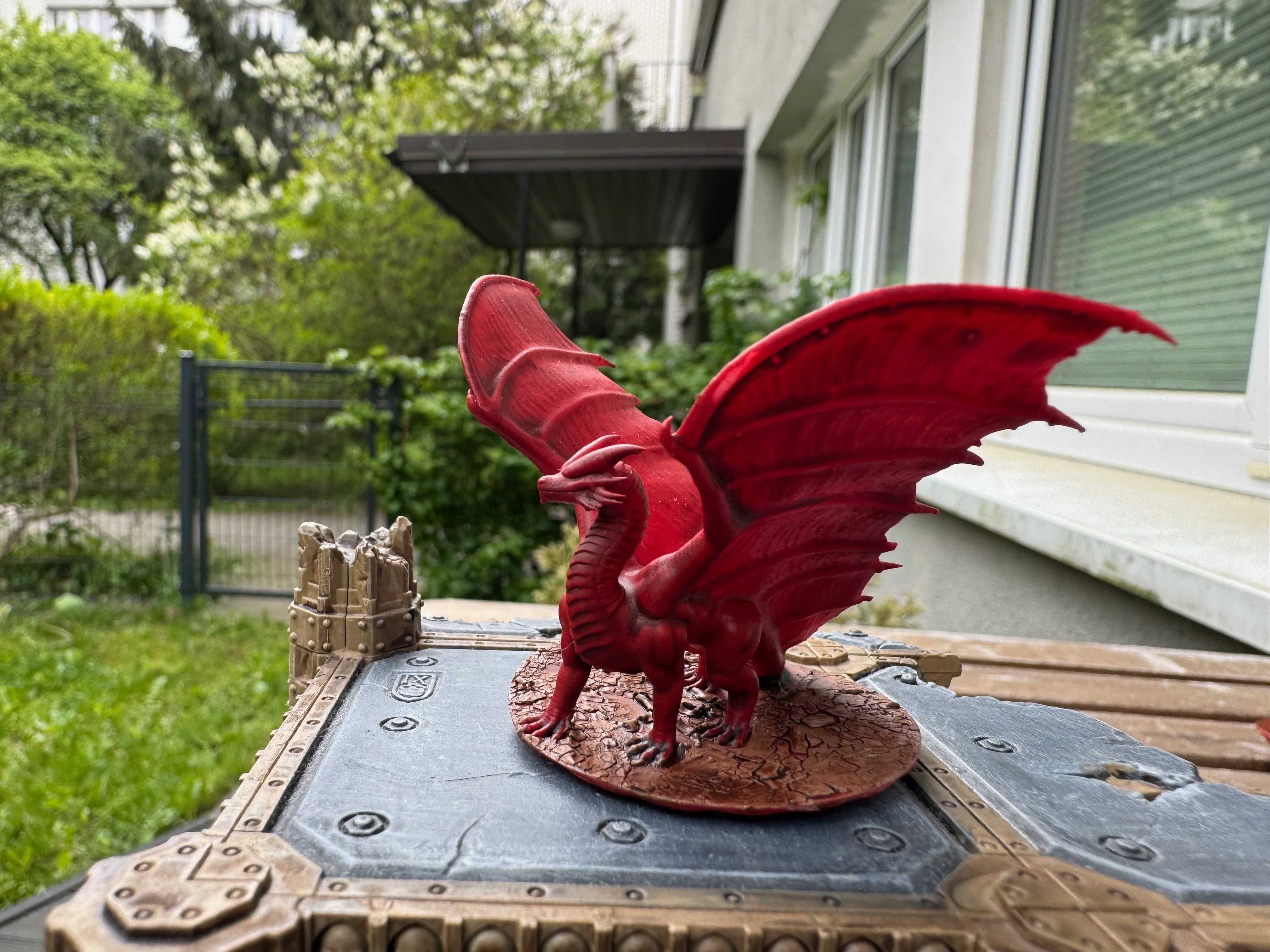 Malowana figurka czerwonego smoka | DnD | Druk 3D