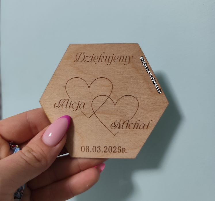 Magnesy podziękowania dla gości weselnych