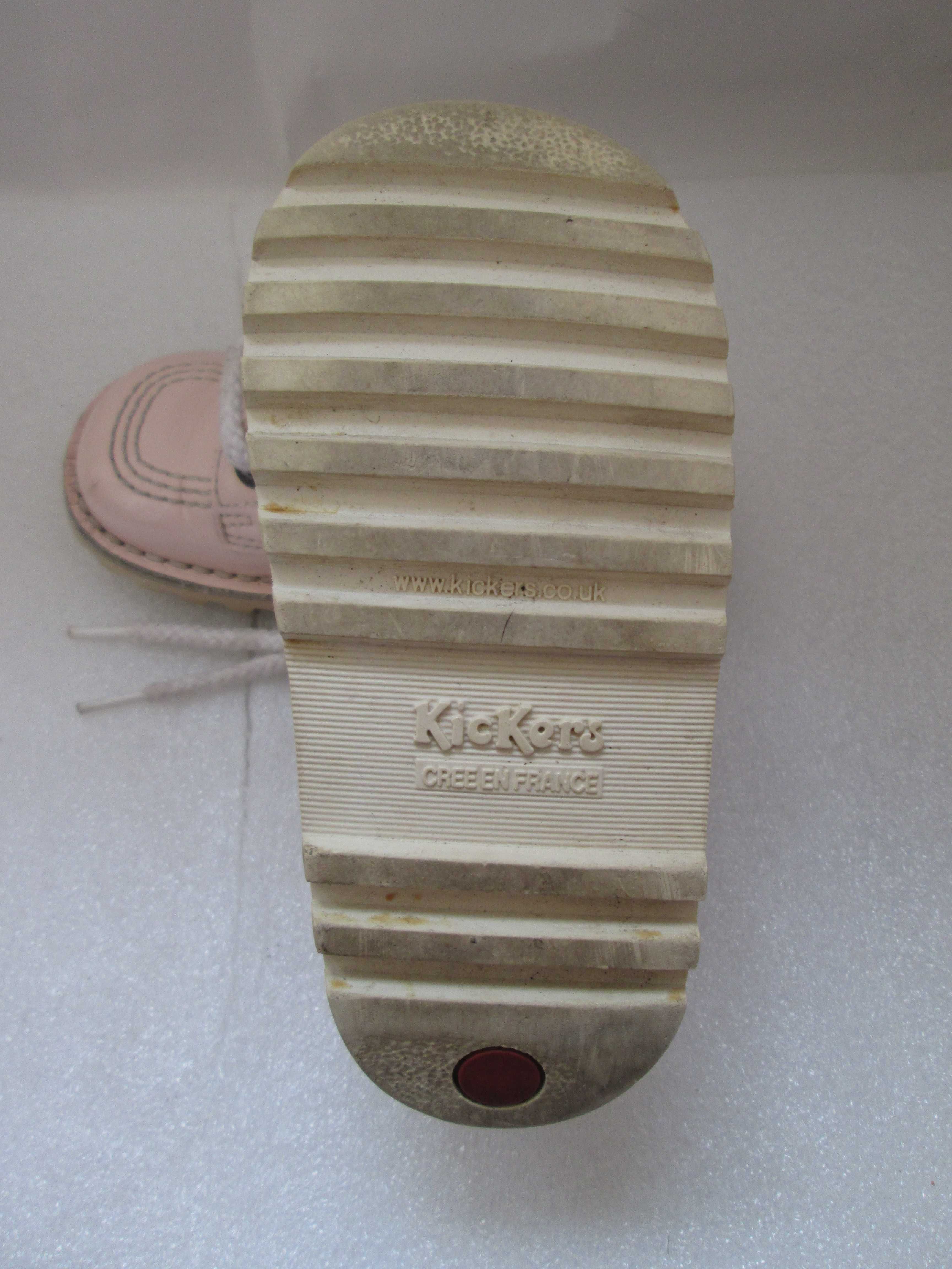 KICKERS buciki różowe skórzane lakierowane r. 24