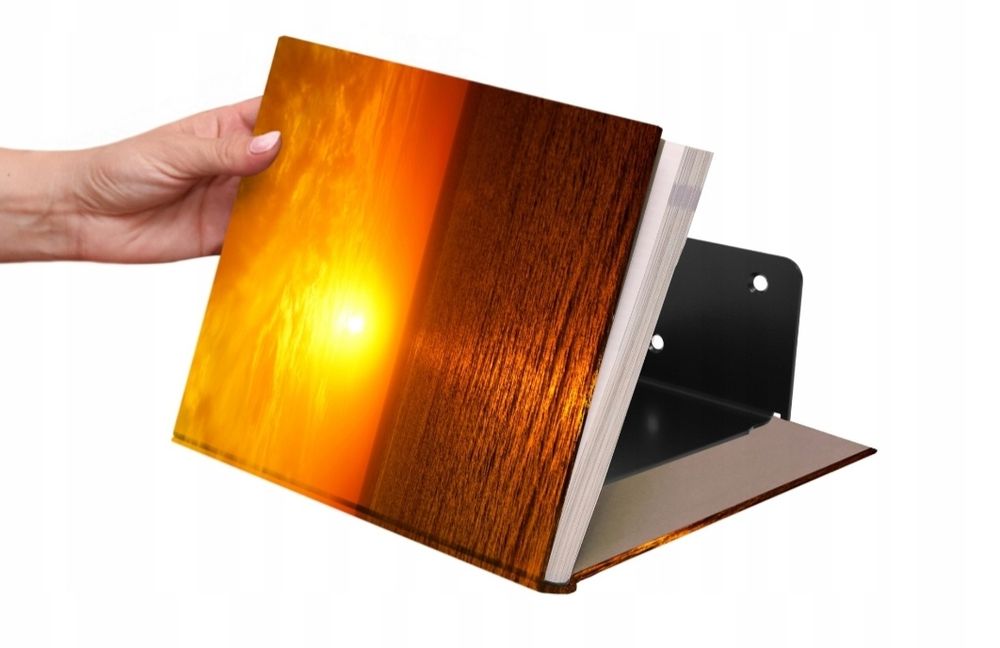 Wisząca metalowa półka na książki Biała