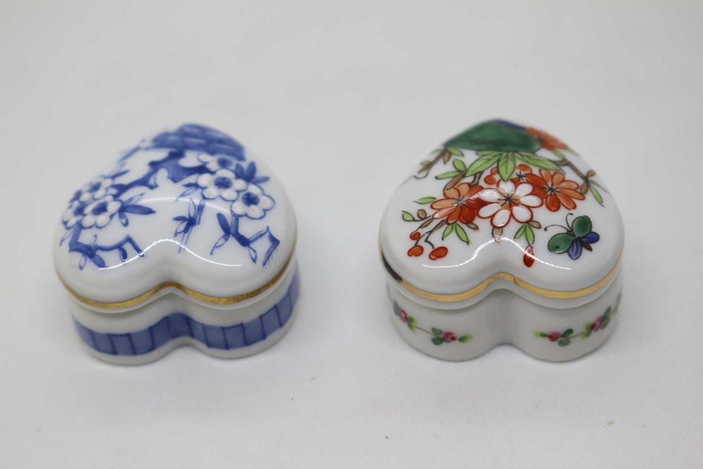 Caixa Coração em Miniatura Vista Alegre 1980 Pintadas Mão