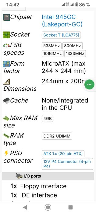 Материнская плата 945GCT-M2V:1.0