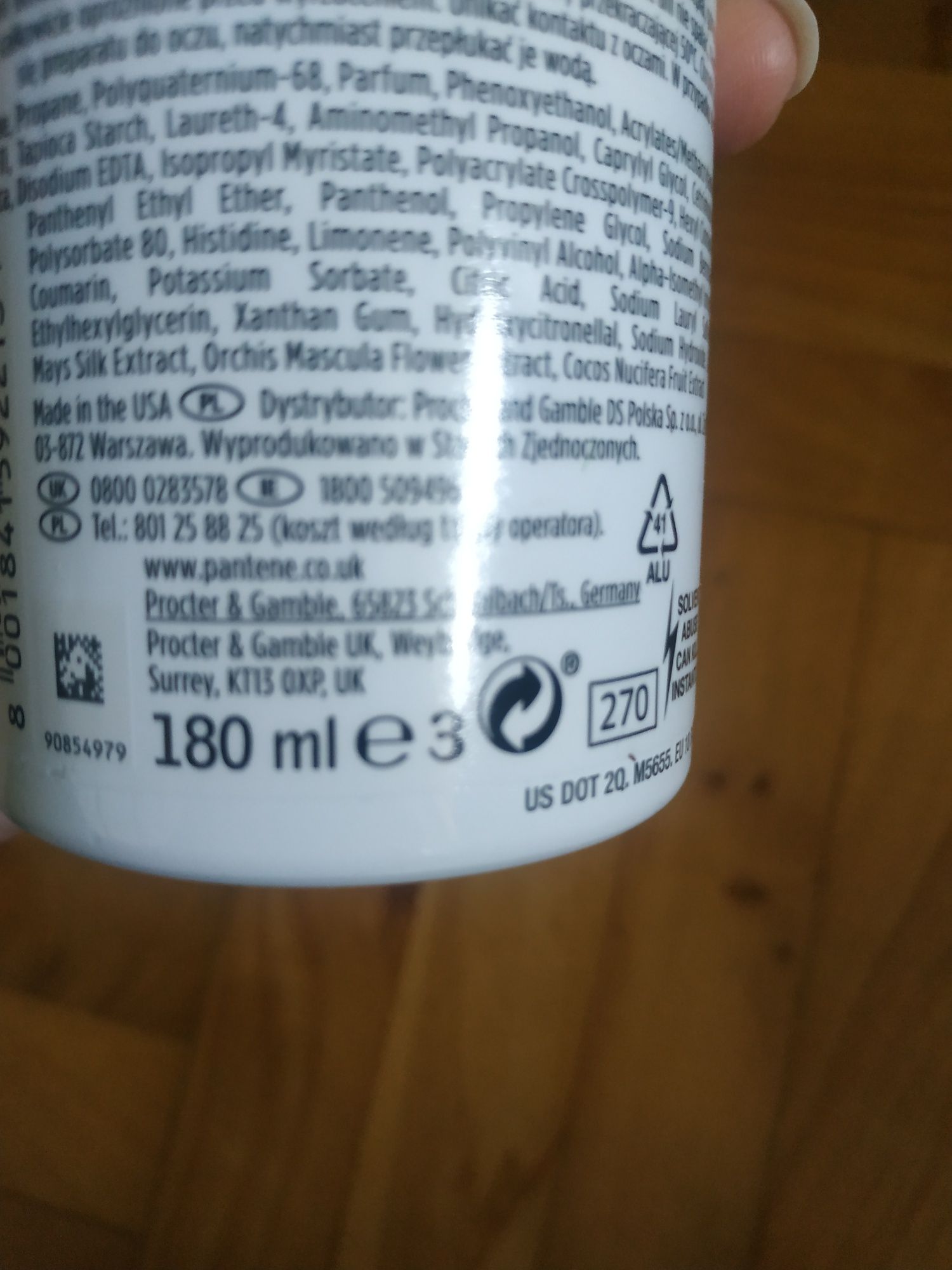 Pantene suchy szampon w piance 180ml