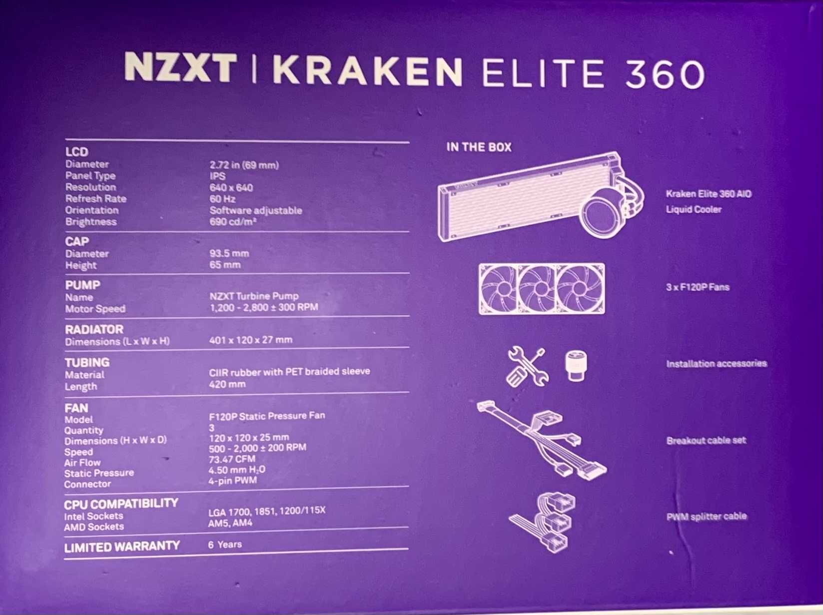 Водяна система охолодження NZXT Kraken Elite 360 (RL-KN36E-B2)