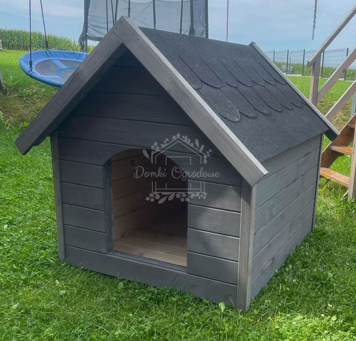 Buda dla psa Rozmiar "XXL" - Grafit - Dach dwuspadowy ID838