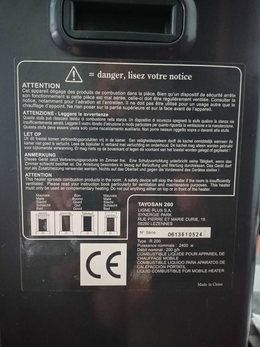 Piecyk grzewczy przenośny- TAYOSAN 260 na naftę