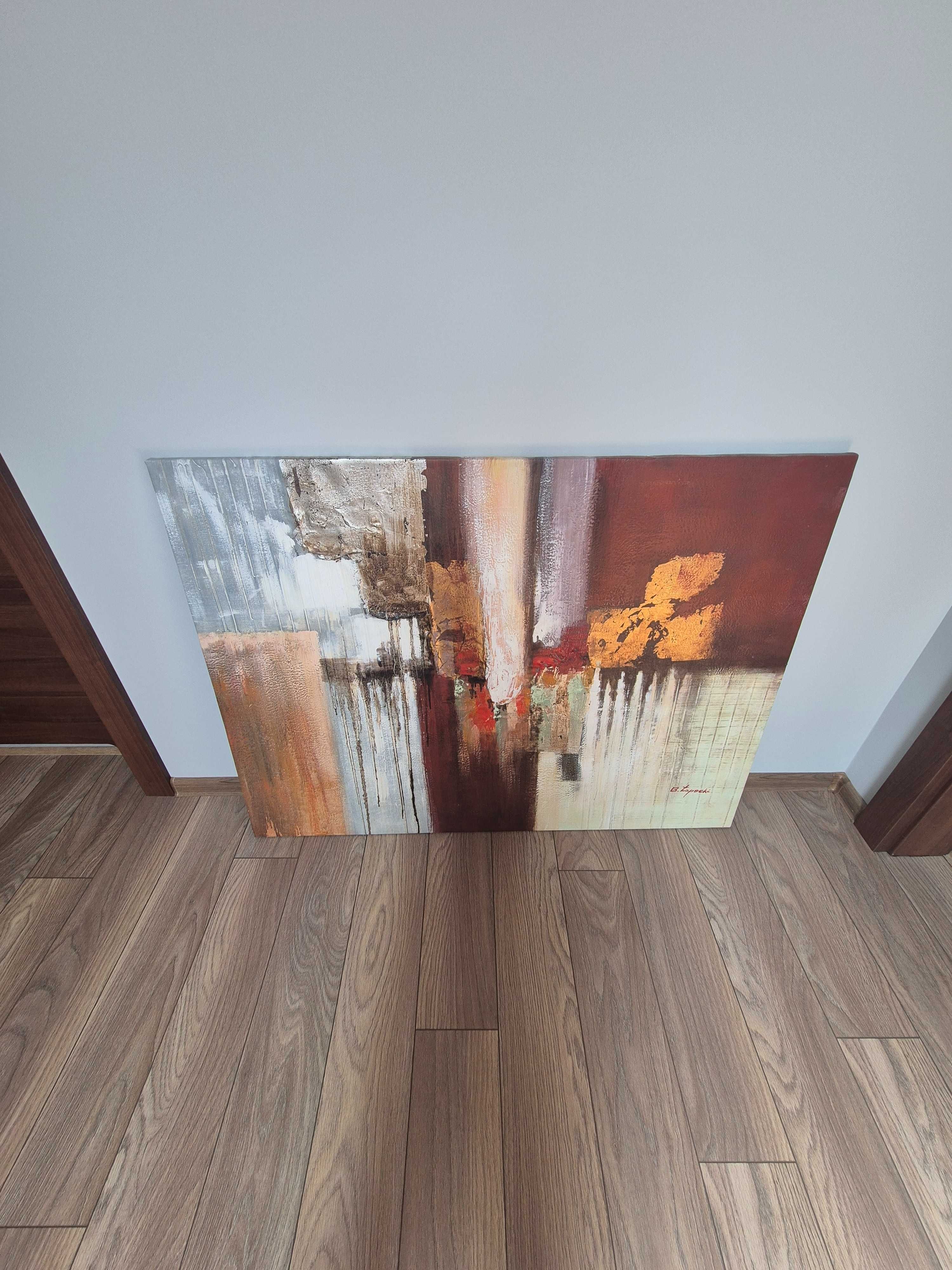 Obraz abstrakcja 123x93cm ręcznie malowany na płótnie
