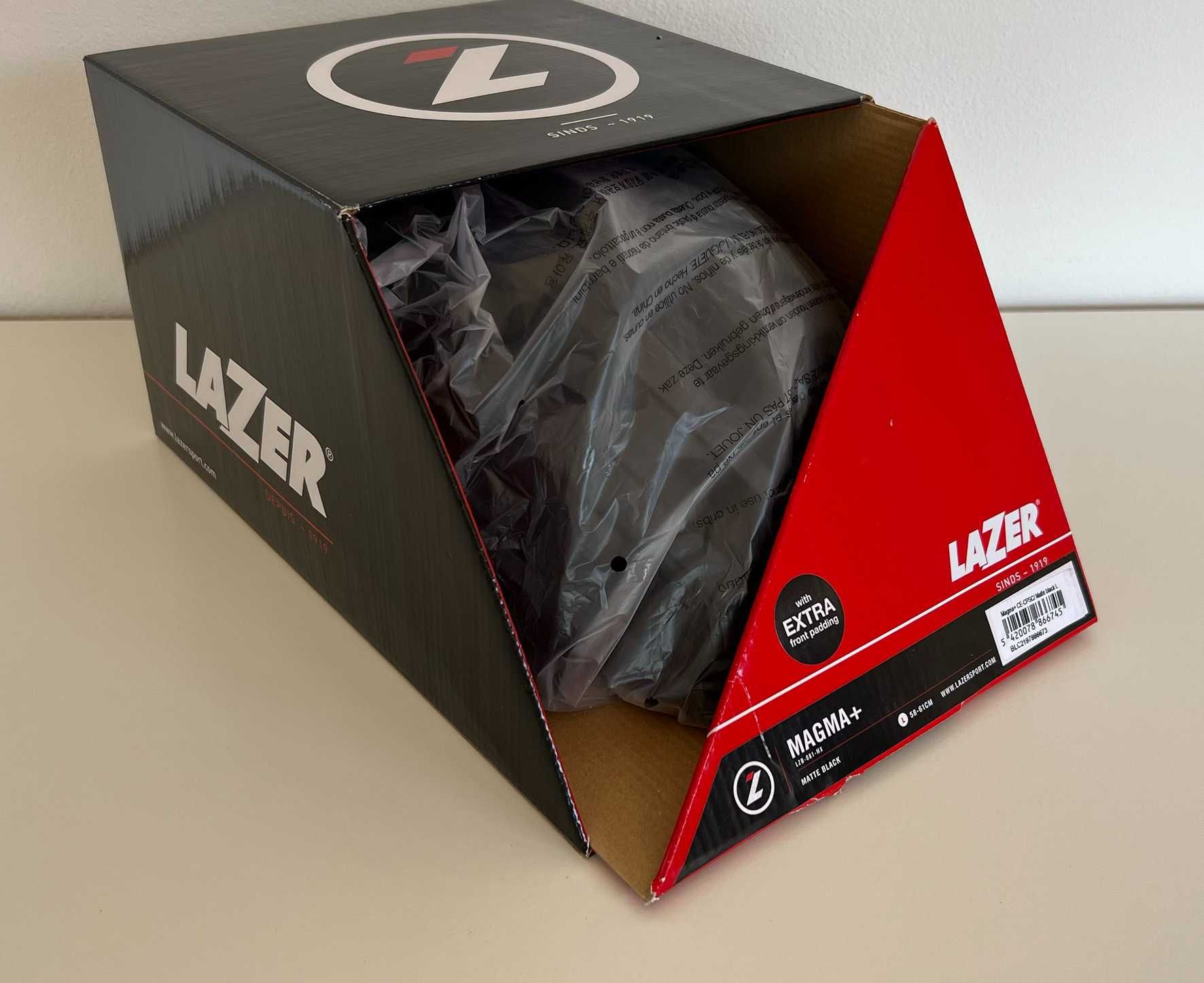 Capacete BTT Lazer Magma+ black tamanho L (58-61cm) NOVO!!!