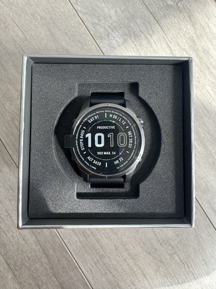 Zegarek Garmin Fenix 7S Sapphire Solar + mapa PL Topo. Na gwarancji!