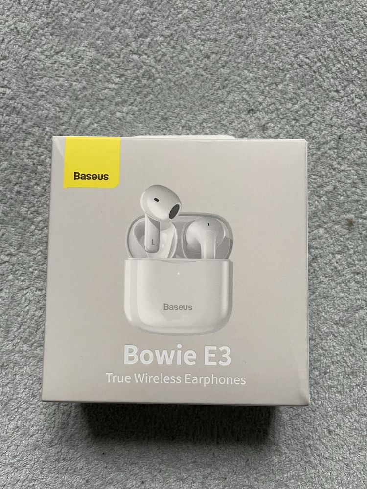 Nowe Słuchawki Bluetooth douszne BASEUS Bowie E3 Białe bezprzewodowe