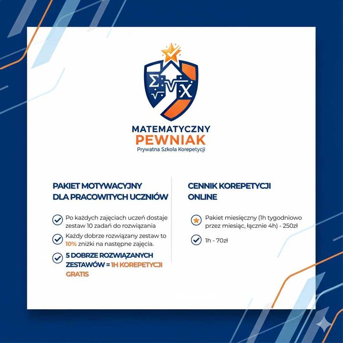 Korepetycje online z matematyki (PROMOCJA DLA PRACOWITYCH W OPISIE)