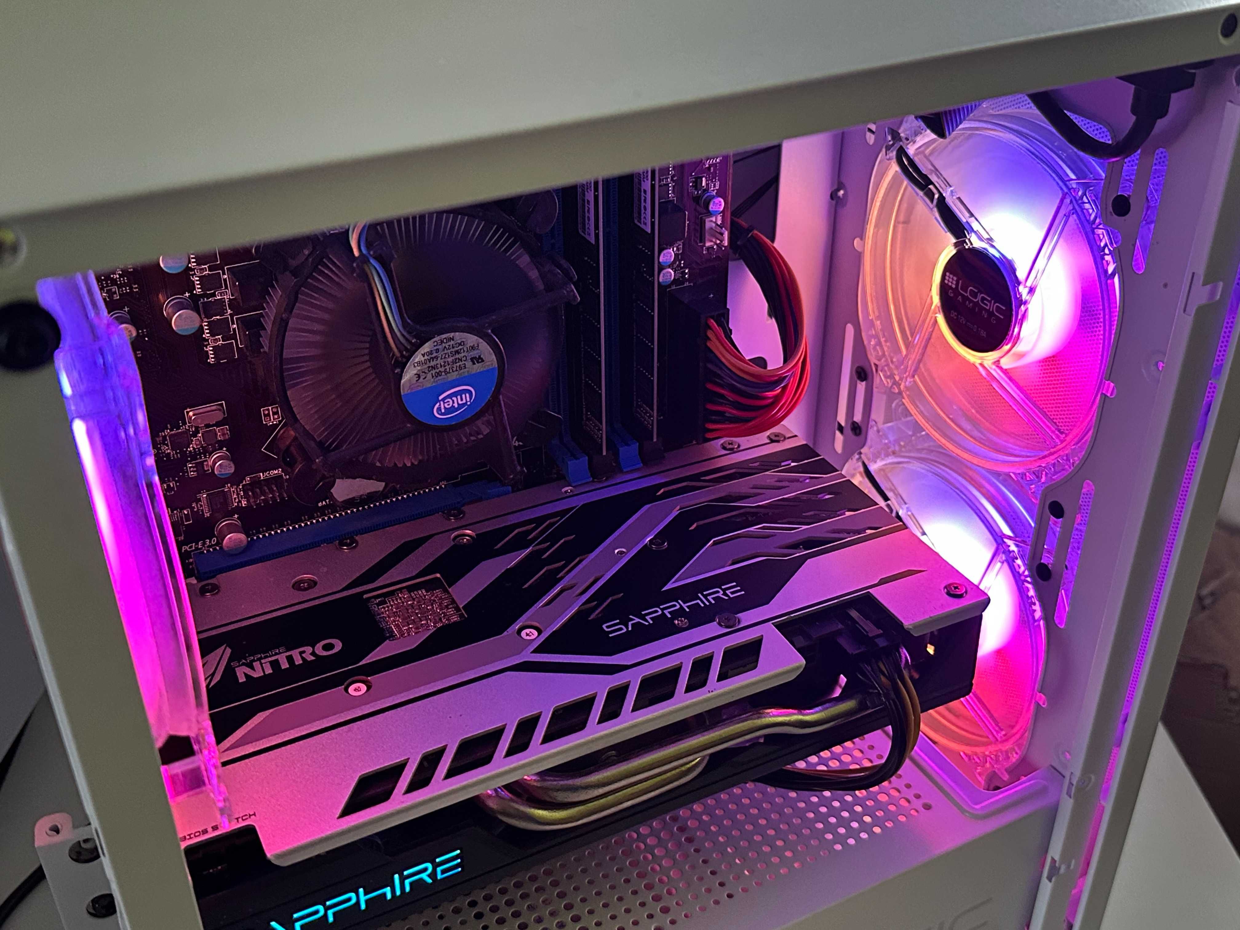 Biały Komputer RX 580 16GB RAM Intel Core i5 Gamingowy do Gier Wydajny