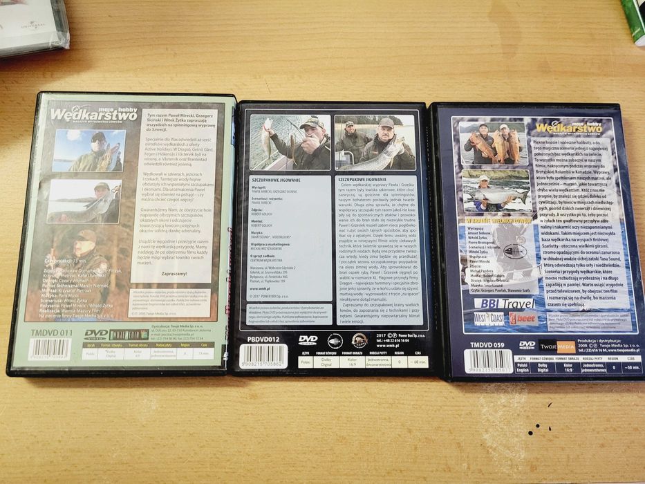 Zestaw 3 filmów na dvd dla wędkarzy wędkarstwo wielkich łowów