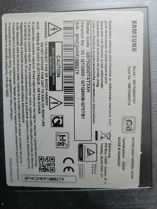 Uszkodzony Samsung 75"