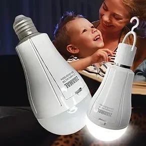 LED лампа світлодіодна акумуляторна (знімний 18650) автономна аварійна