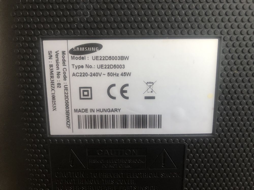 TV LED Samsung UE22D5003 BW 22 cale 100 HZ z podstawką bez pilota