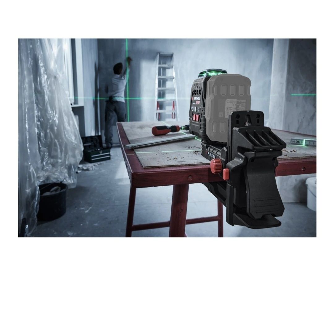 Nível laser de linha cruzada recarregável 20V parkside performance