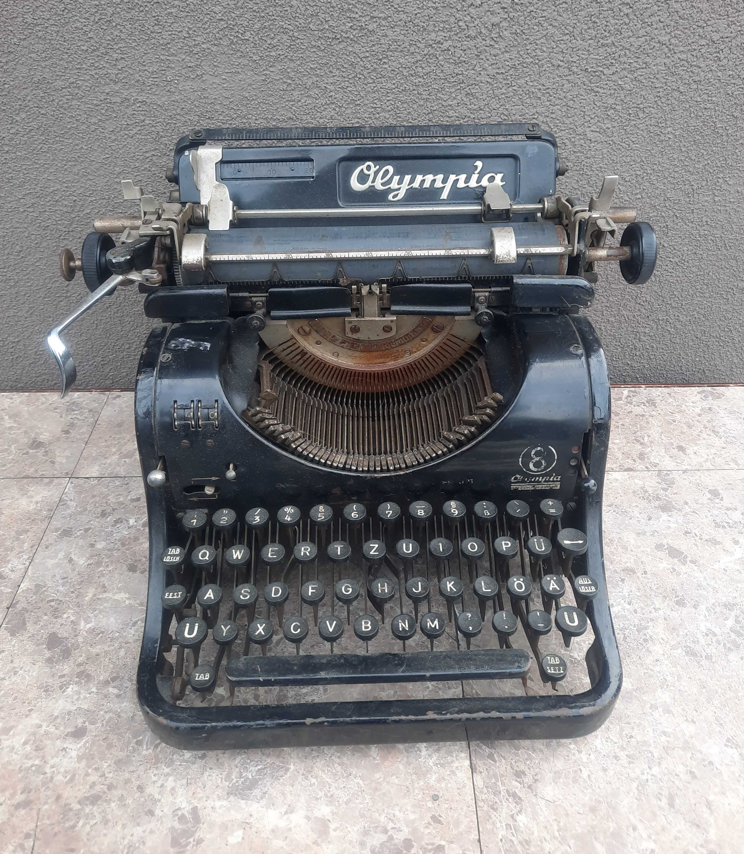 Stara maszyna do pisania Olympia 8 gabinetowa lata 30