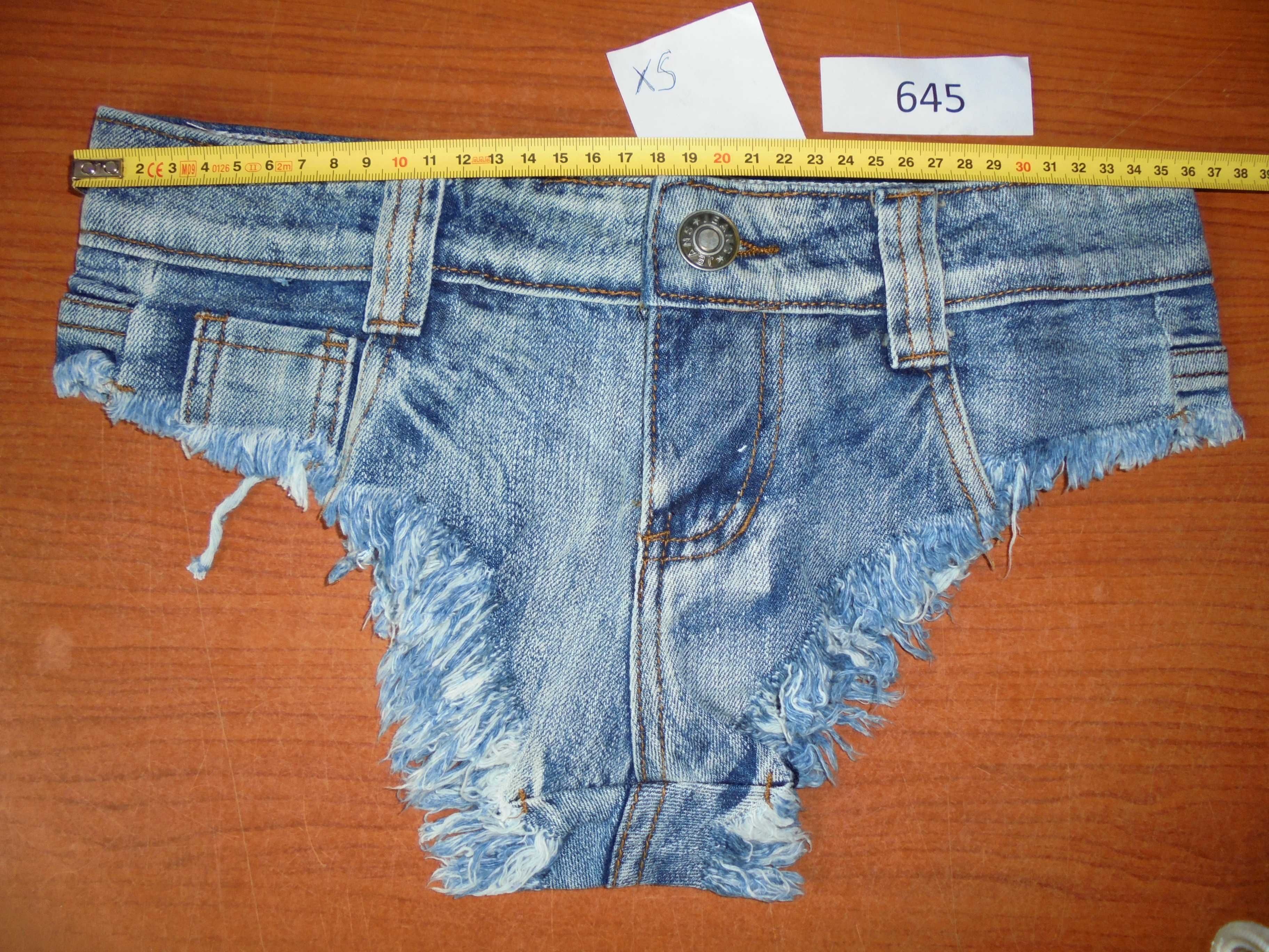 Szorty Spodenki Damskie Sexy Seksowne Biodrówki Jeans XS