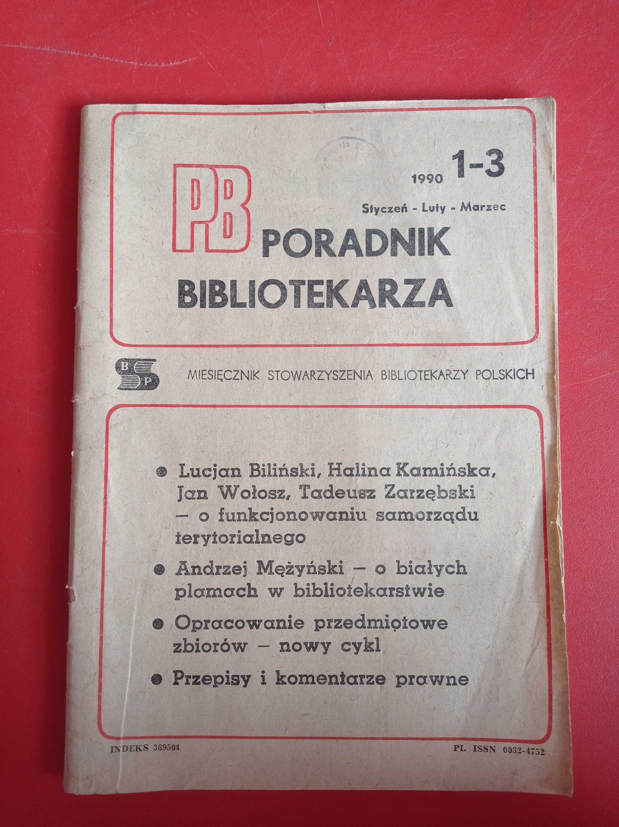 Poradnik Bibliotekarza, nr 1-3/1990, styczeń-luty-marzec 1990