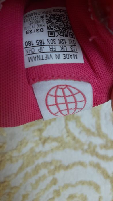 Кросівки Адідас Оригінал Adidas 30-31 для дівчинки білі рожеві