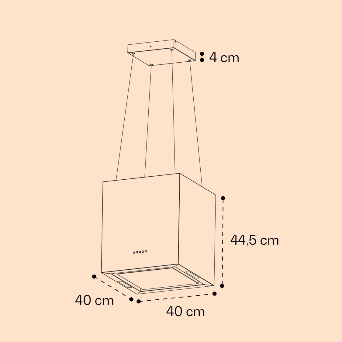 Kronleuchter Smart Okap wyspowy WIFI panel LED