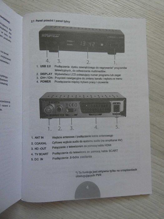 Dekoder optimum DVB T2/C PREMIUM BOXH.265