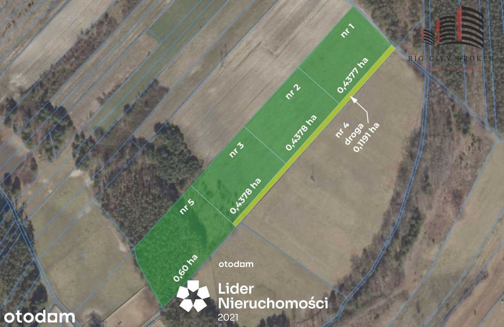 Piękna działka 2ha z lasem 50ar