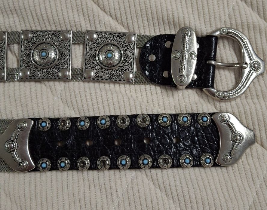 Ремень  метал , натуральная кожа.