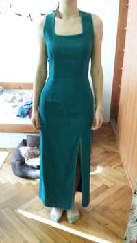 elegancka zielona sukienka rozmiar S