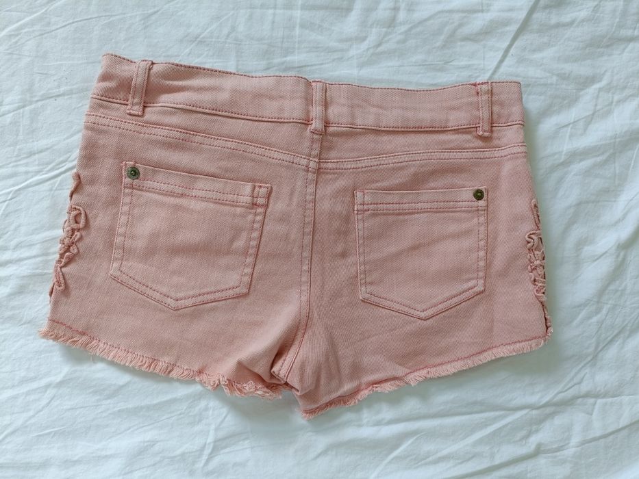 Calções de ganga salmão