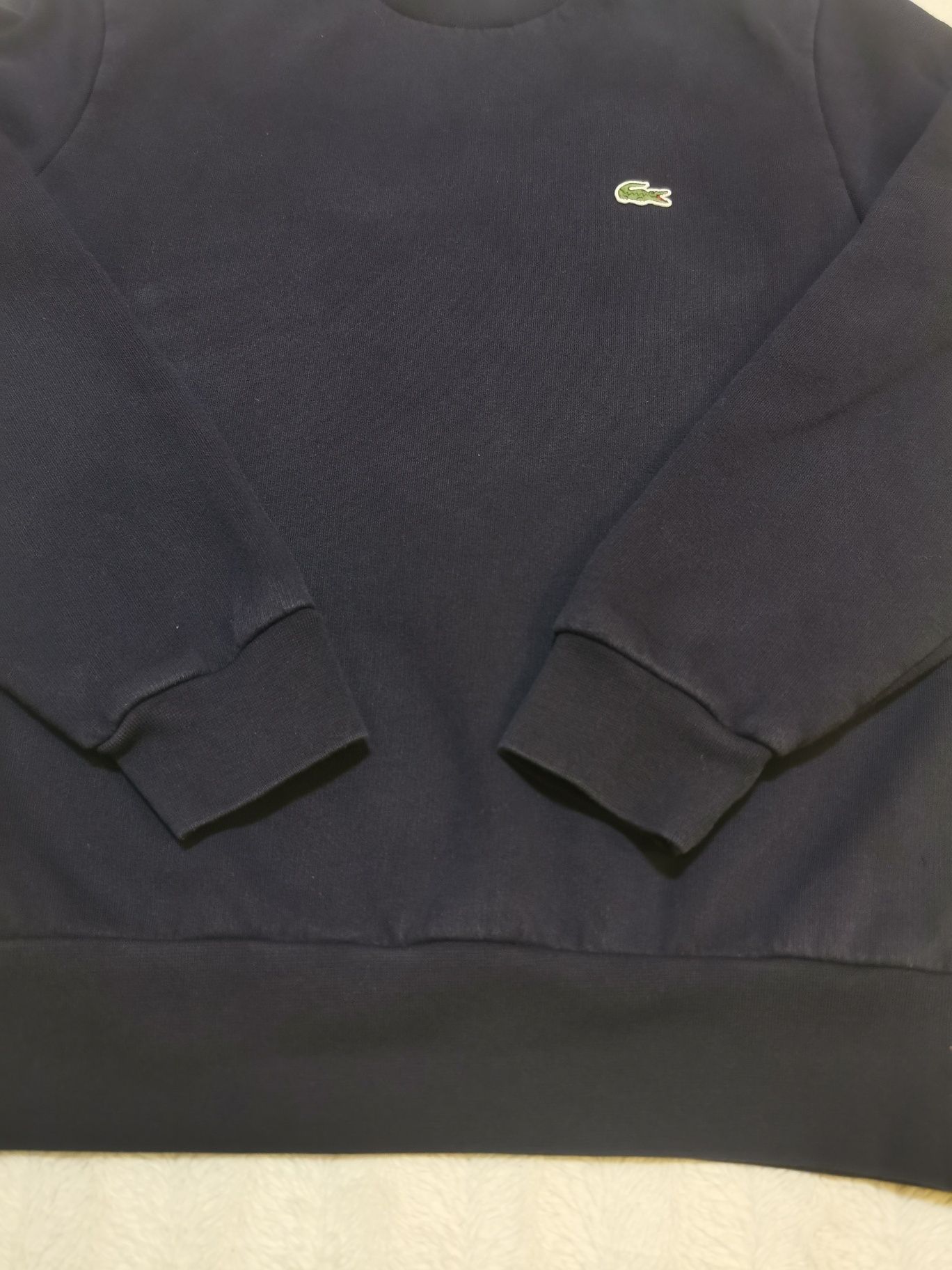 Granatowa męska bluza bez kaptura crewneck Lacoste Classic fit S/M
