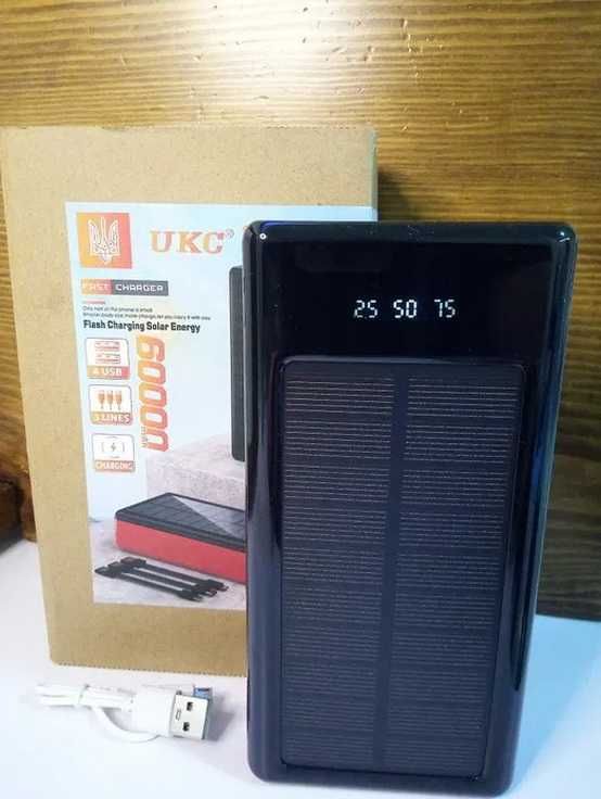 Повербанк solar 60000 mAh Power bank UKC портативний павербанк