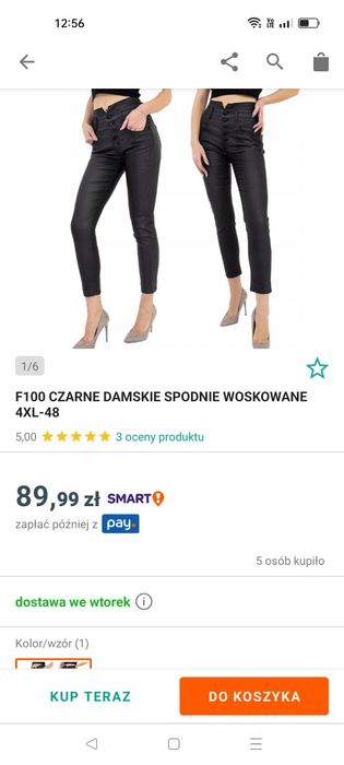 Spodnie czarne woskowane r. S/M