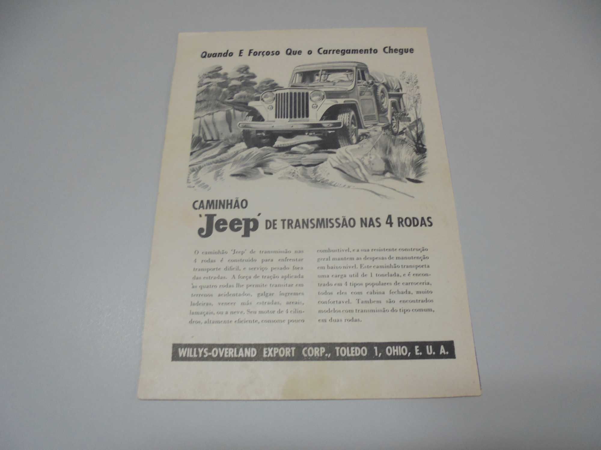 Jeep Universal Willys Overland - Publicidades anos 40