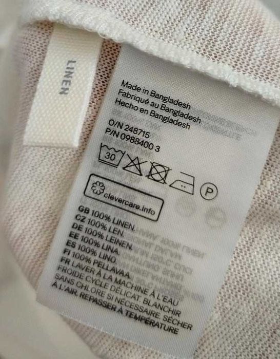 L 40 XL oversize kremowy t-shirt basic minimalizm 100% len old money