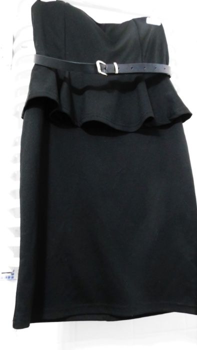 Śliczna czarna sukienka z baskinką. L/nowa/
