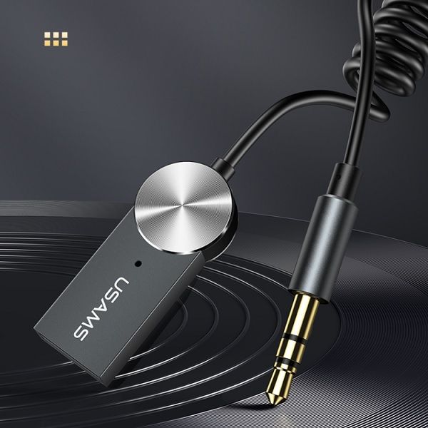 USAMS Adapter audio Bluetooth 5.0USB-AUX szary/tarnish SJ464JSQ0