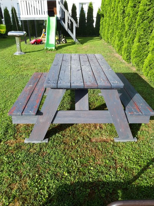 2 stoły ogrodowe barowe drewniane biesiadne