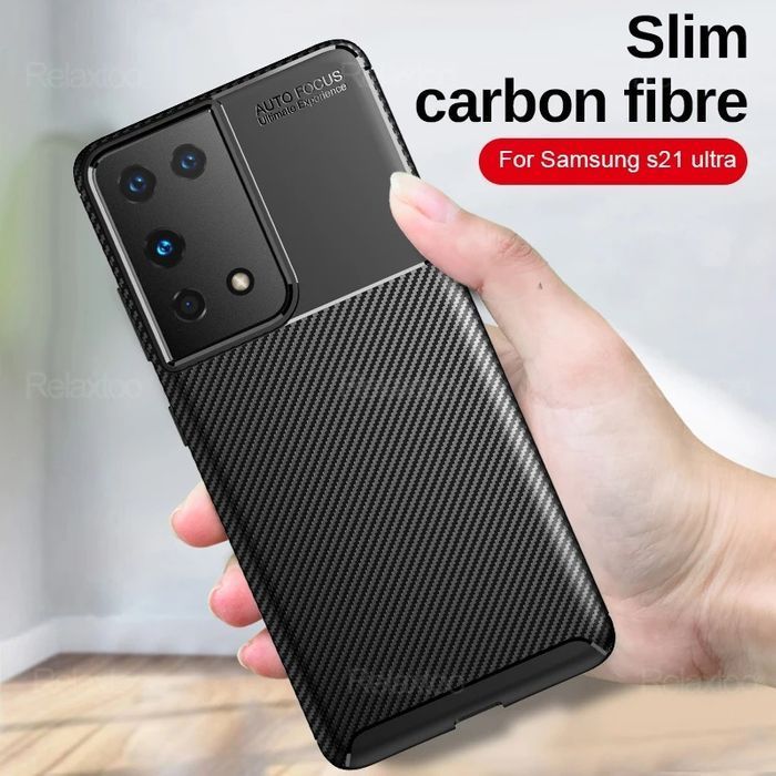 Capa T/ Carbono P/ Samsung S22 / S21 Plus / S22 Ultra / S21 / S22 Plus