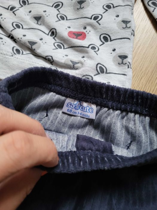 Zestaw chłopięcy w misie 68, spodnie,  bluzy oraz body