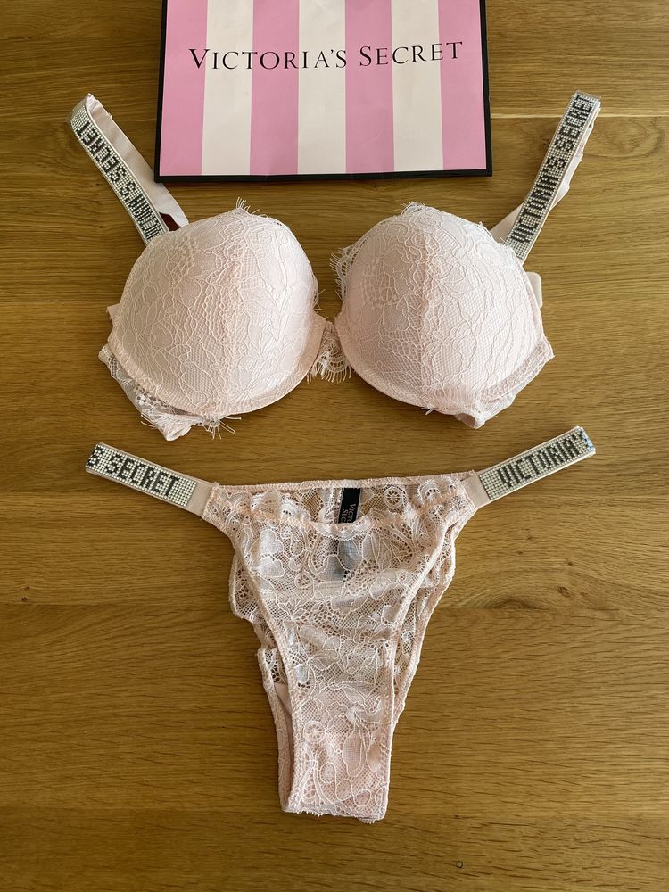 NOWY komplet bielizny Victoria’s Secret rozmiar 75B stanik + majtki