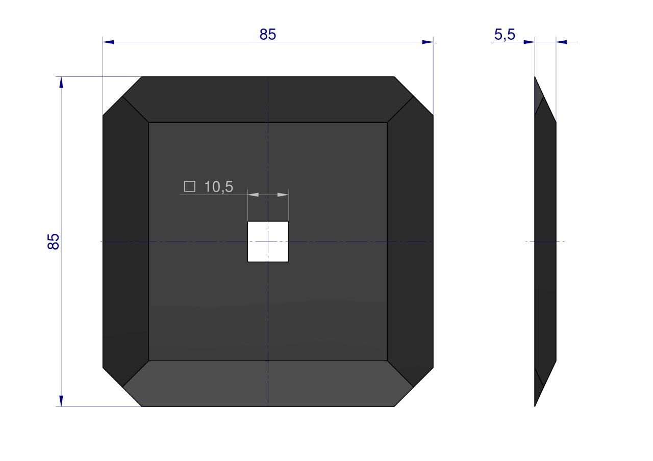 Nóż paszowozu kwadrat 85x5 mm Luclar Seko DeLaval Waryński