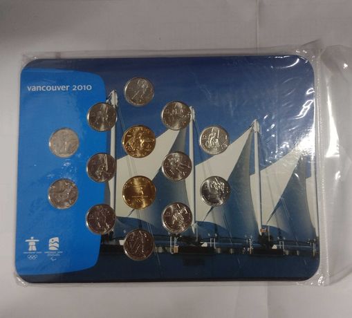 Набор из 14 монет 2010 года Канада Олимпиада в Ванкувере в буклете