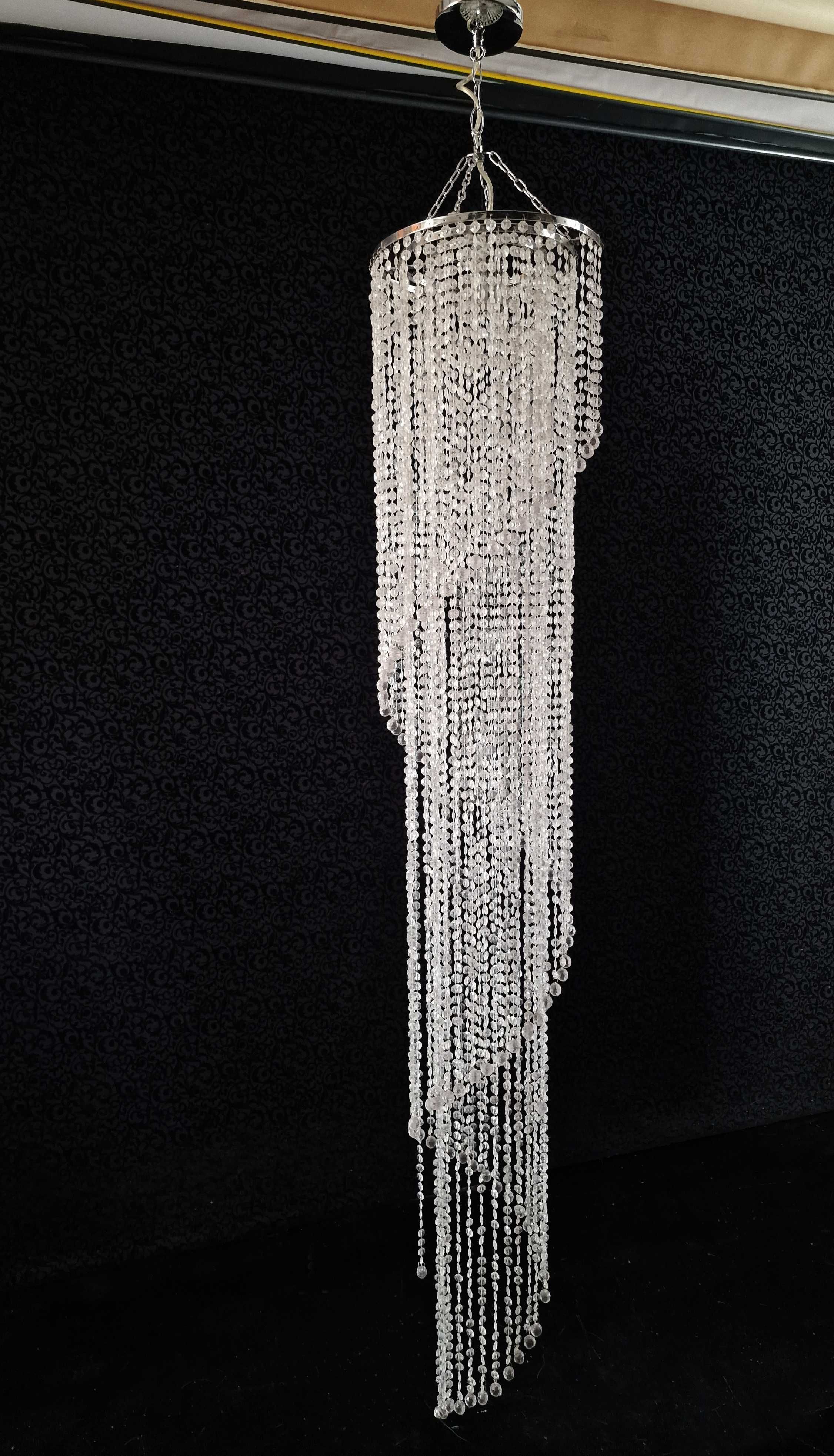 Lampa wisząca glamour kryształki 185cm