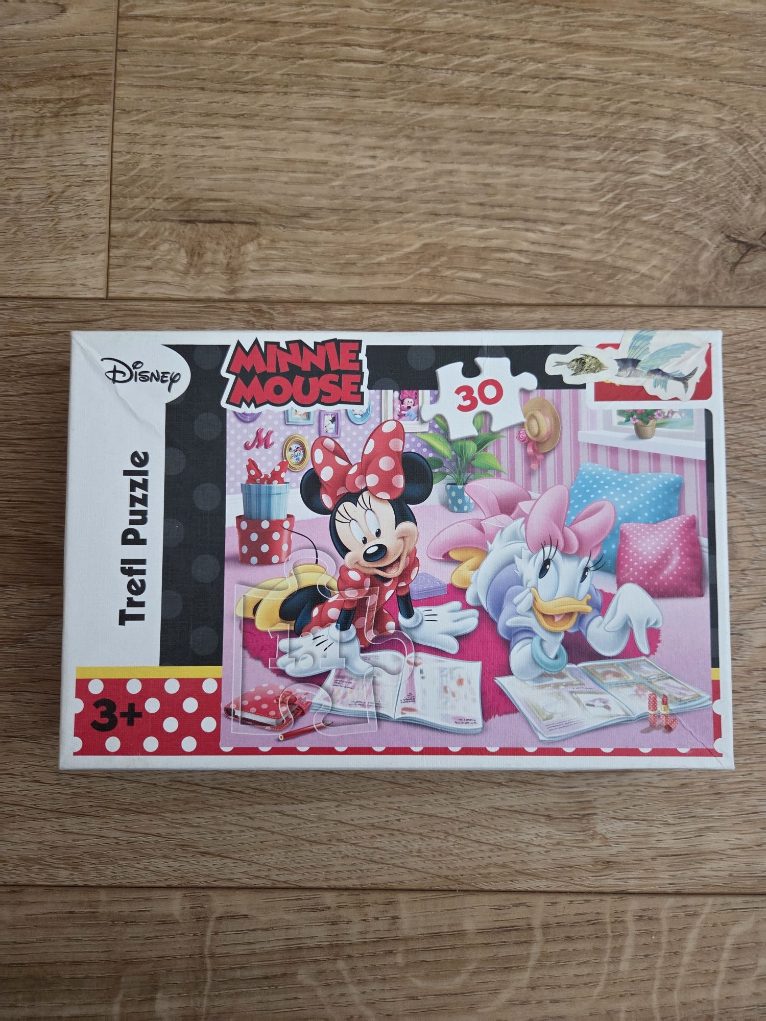 3 x puzzle 30 elementów, Myszka Minnie i Koci domek Gabi